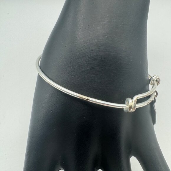 Bella Riann Silver Tone Bangle Bracelet With Friend Charm Simple Stylish Design - Picture 3 of 4